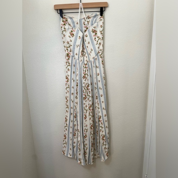 Reformation White and Blue Strapless Sundress - Picture 5 of 11